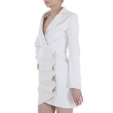 Originele witte mini bodycon leatherlook jurk._