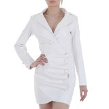 Originele witte mini bodycon leatherlook jurk._