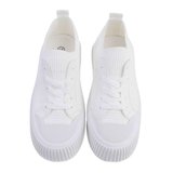 Lage witte textiel sneaker Phea._