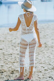 Witte 7/8 crochet strand cover up._