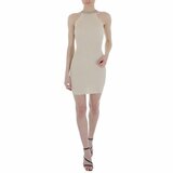 Beige mini bodycon jurk in fijne maille._