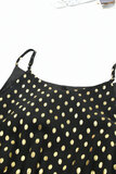 Zwarte lange boho cut out jurk met dots_