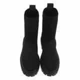 Zwarte korte sock boot Alida_