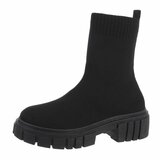 Zwarte korte sock boot Alida_