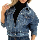 Fashion destyroyed blue jeans vest._