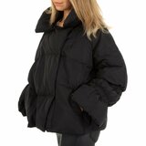 Trendy zwarte oversized gewatteerde winterjas_