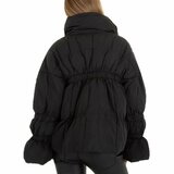 Trendy zwarte oversized gewatteerde winterjas_