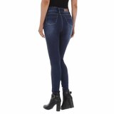 Skinny blue jeans met hoge taille._