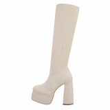 Beige hoge sock laars Arabella._