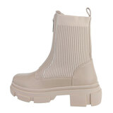 Trendy beige sock boot Ramona._