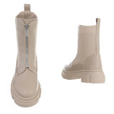 Trendy beige sock boot Ramona._