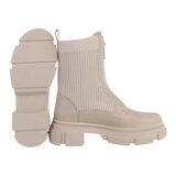 Trendy beige sock boot Ramona._