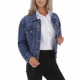 Korte trendy blue jeans jacket._