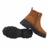 Camelkleurige lage daimen Chelsea boot Arnika._