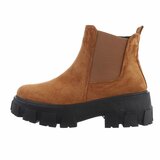 Camelkleurige lage daimen Chelsea boot Arnika._