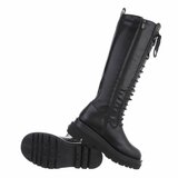 Zwarte hoge mix textiel boot Anica._