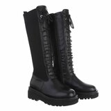 Zwarte hoge mix textiel boot Anica._