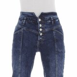 Blauwe pencil jeans broek._