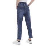 Blauwe relaxed fit pencil jeans broek._