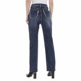 Hoge taille blue ruffeld jeans._