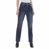 Hoge taille blue ruffeld jeans._