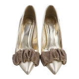 Gouden high heel pump Azia._