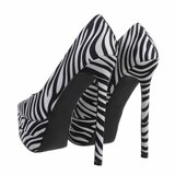 Zebrakleurige high heel pump Antonette._