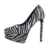 Zebrakleurige high heel pump Antonette._