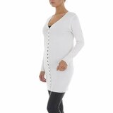 Witte gilet met v-hals._