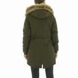 Trendy midi kaki groene parka jas._