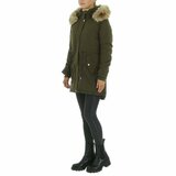 Trendy midi kaki groene parka jas._