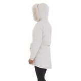 Trendy midi witte parka jas._