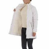 Trendy midi witte parka jas._