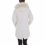 Trendy midi witte parka jas._