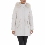 Trendy midi witte parka jas._