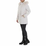 Trendy midi witte parka jas._