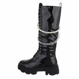 Hoge zwarte fashion lak boot Concha._