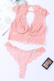 Set de lingerie rose cut out Alisar._