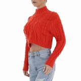 Oranje crop top trui._