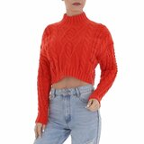 Oranje crop top trui._