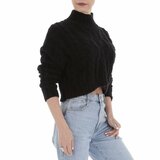 Zwarte crop top trui._