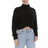 Zwarte crop top trui._