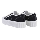 Lage zwarte textiel sneaker Solana._