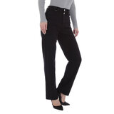 Modieuze straight fit zwarte high waist jeans._