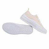 Lage beige textiel sneaker Cara._