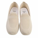 Beige lage textiel sneaker Nadia._