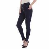 Stylische donker blauwe high waist jeans._