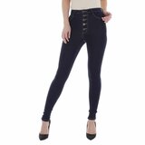 Stylische donker blauwe high waist jeans._