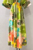 Romantische groene mix maxi jurk._