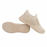 Trendy lage beige textiel sneaker Maud._